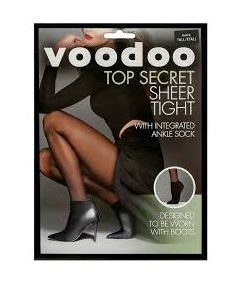 Voodoo Top Secret Sheer Pantyhose with Integrated Ankle Sock