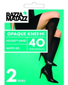 Razzamatazz 40 Denier Opaque Knee Hi 2 pair pack